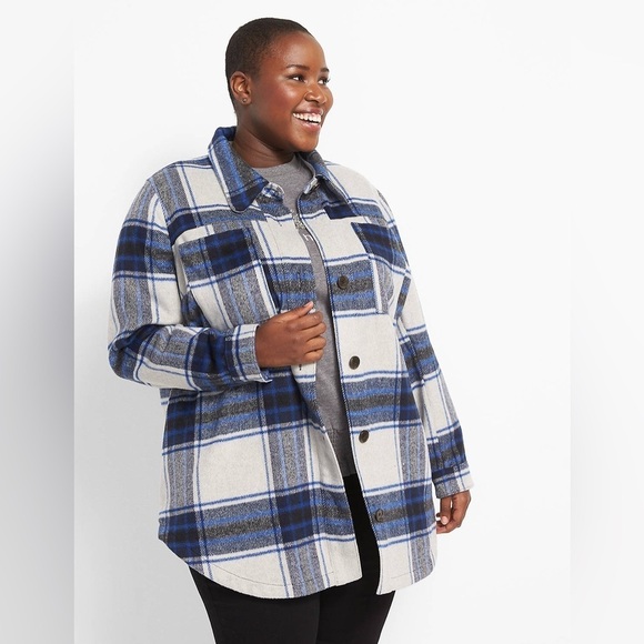 Lane Bryant Plaid Long Shacket Size 18/20 - Picture 6 of 6